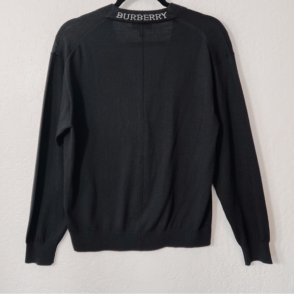Burberry Button Up Sweater Black Medium - Picture 1 of 10